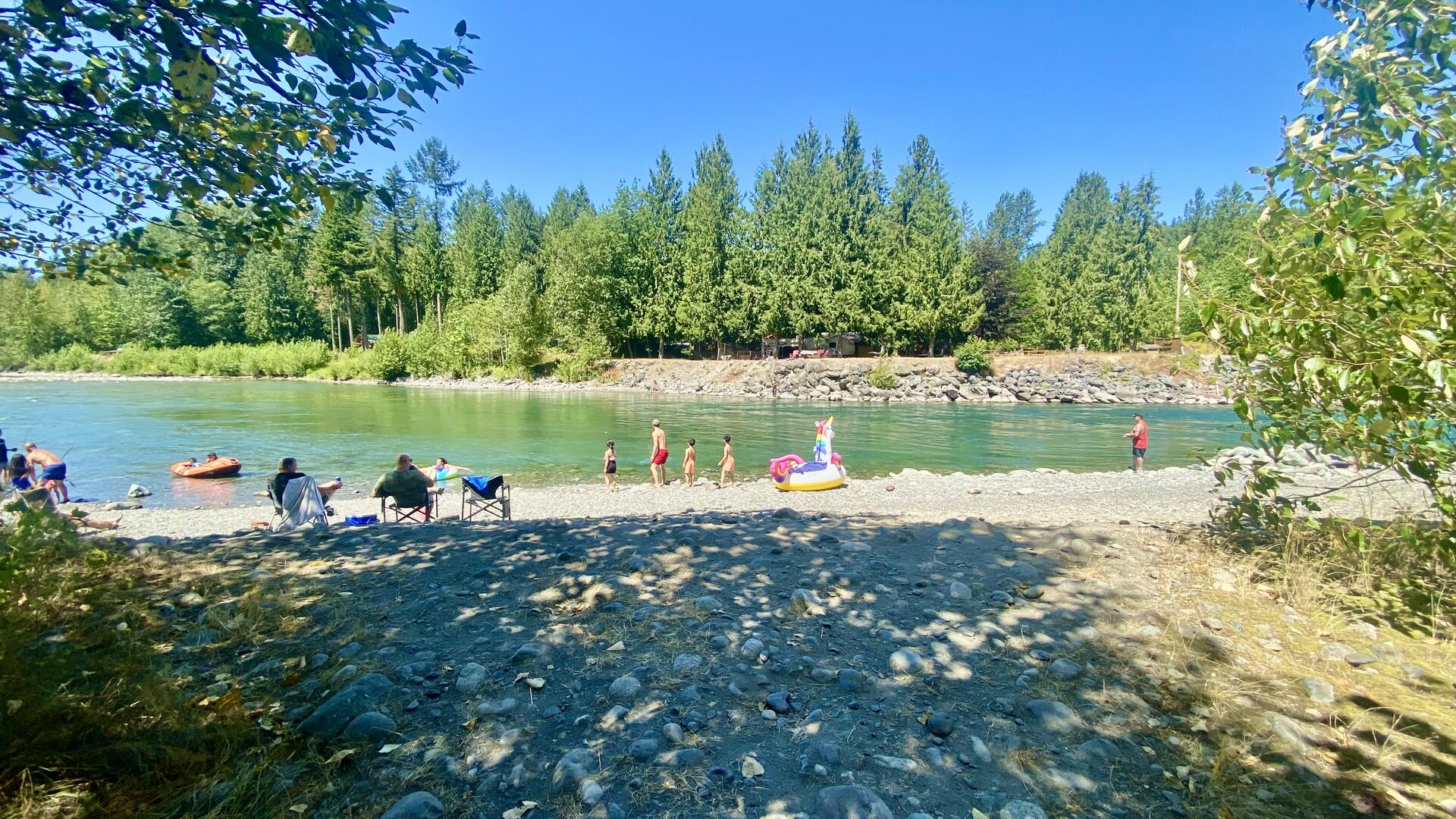 The beach at Tamihi Meadows